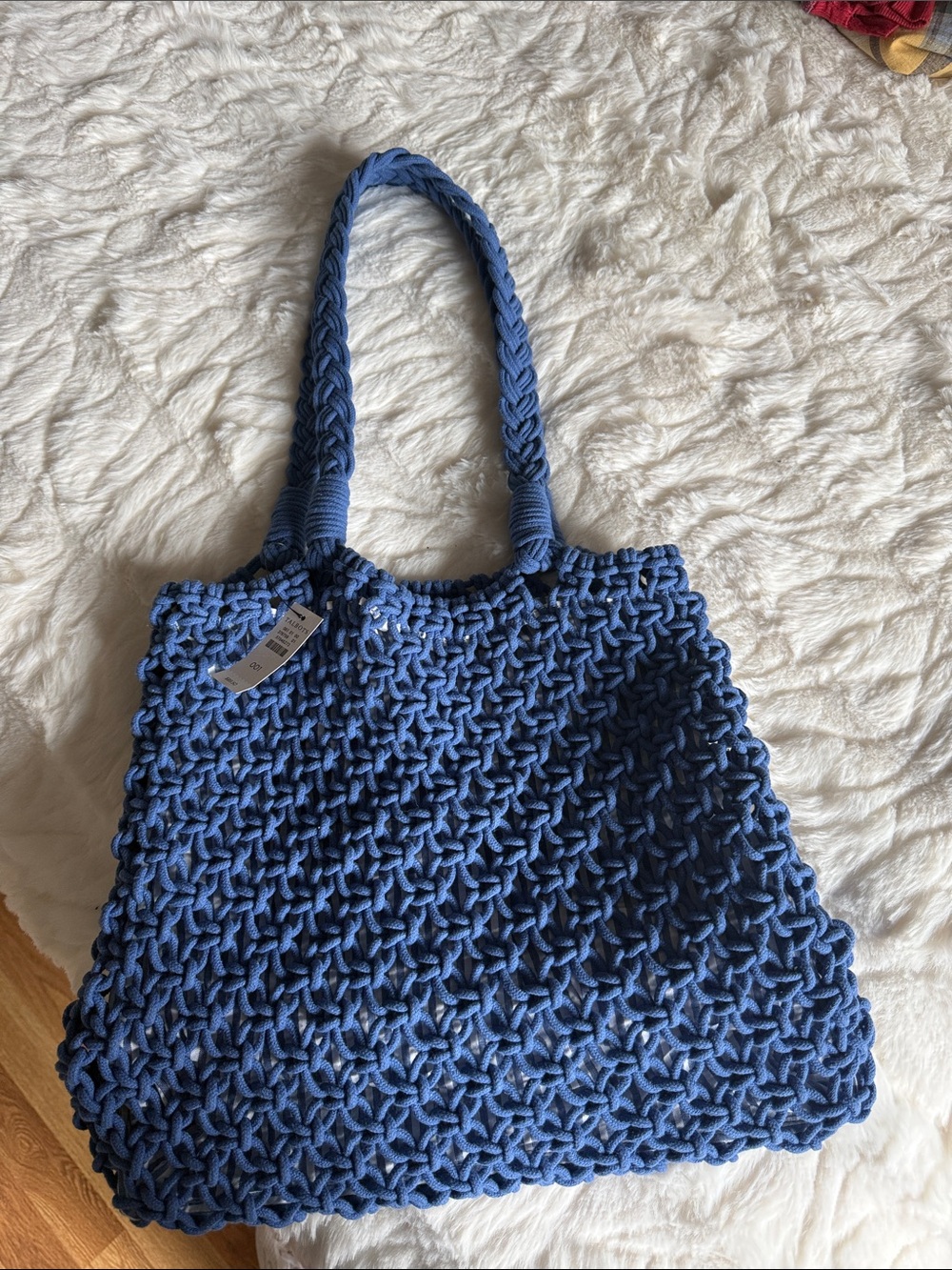 Talbots Blue Knitted Rope Tote